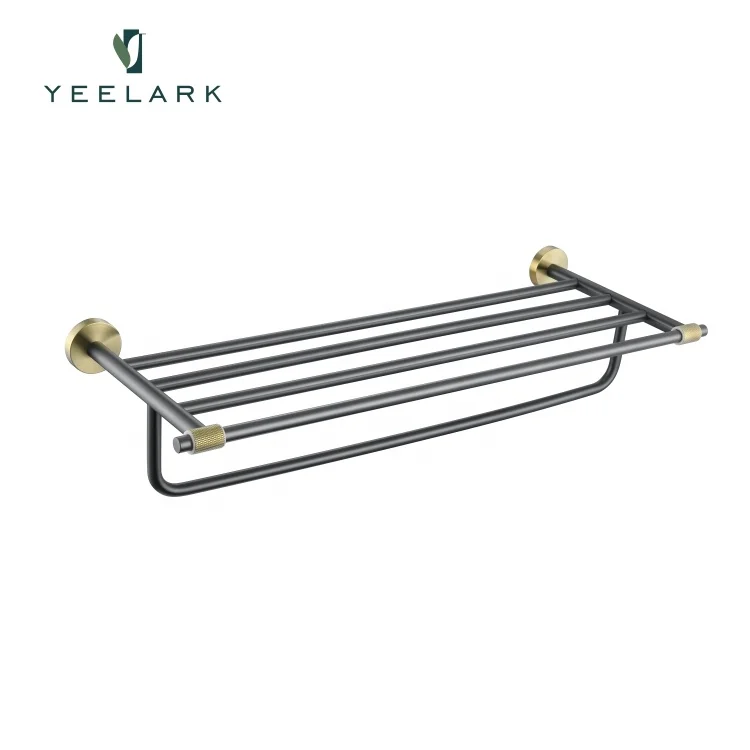 Modern Simple Anti-Rust Hotel Wall Mounted Stainless Steel Bathroom towel rack shelf