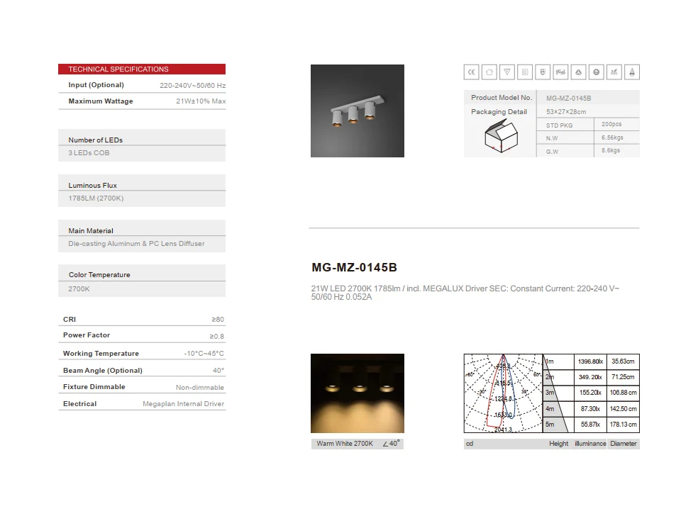 Architectural Rotate 10 Degree Beam Angle Ceiling Spotlights Anti Glare Magnetic Surface Mounted Led Spotlight