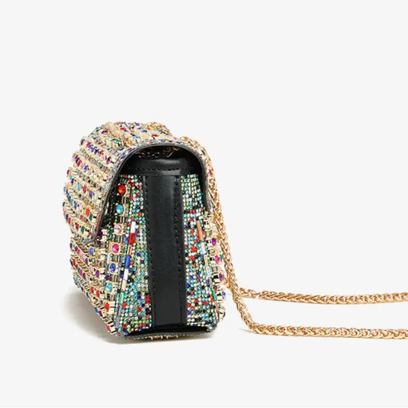 Luxury ladies crossbody bag with crystal high quality rhinestone evening clutch bag