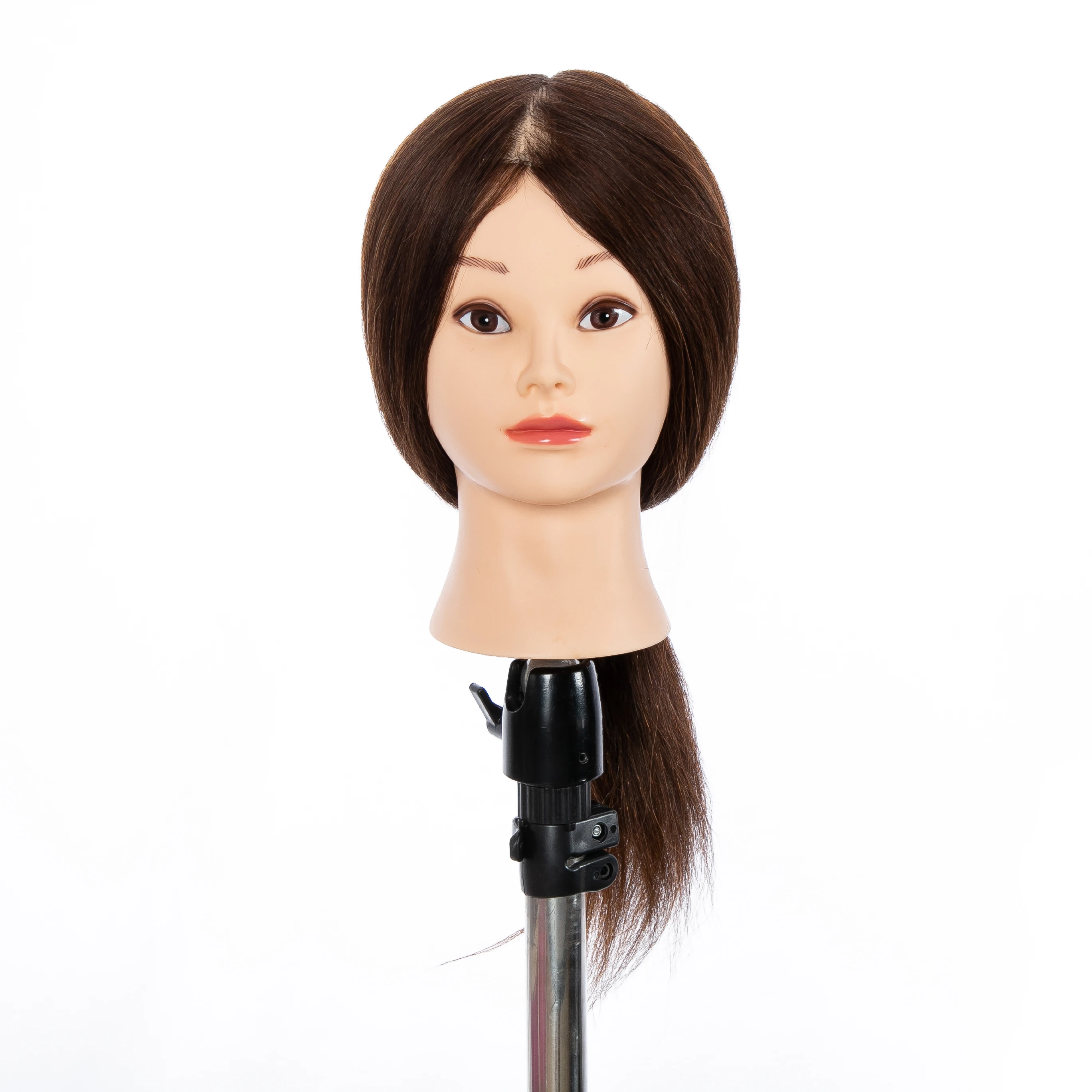 First Beauty human hair dummy doll head with hair training head mannequin female for hair cutting design coloring