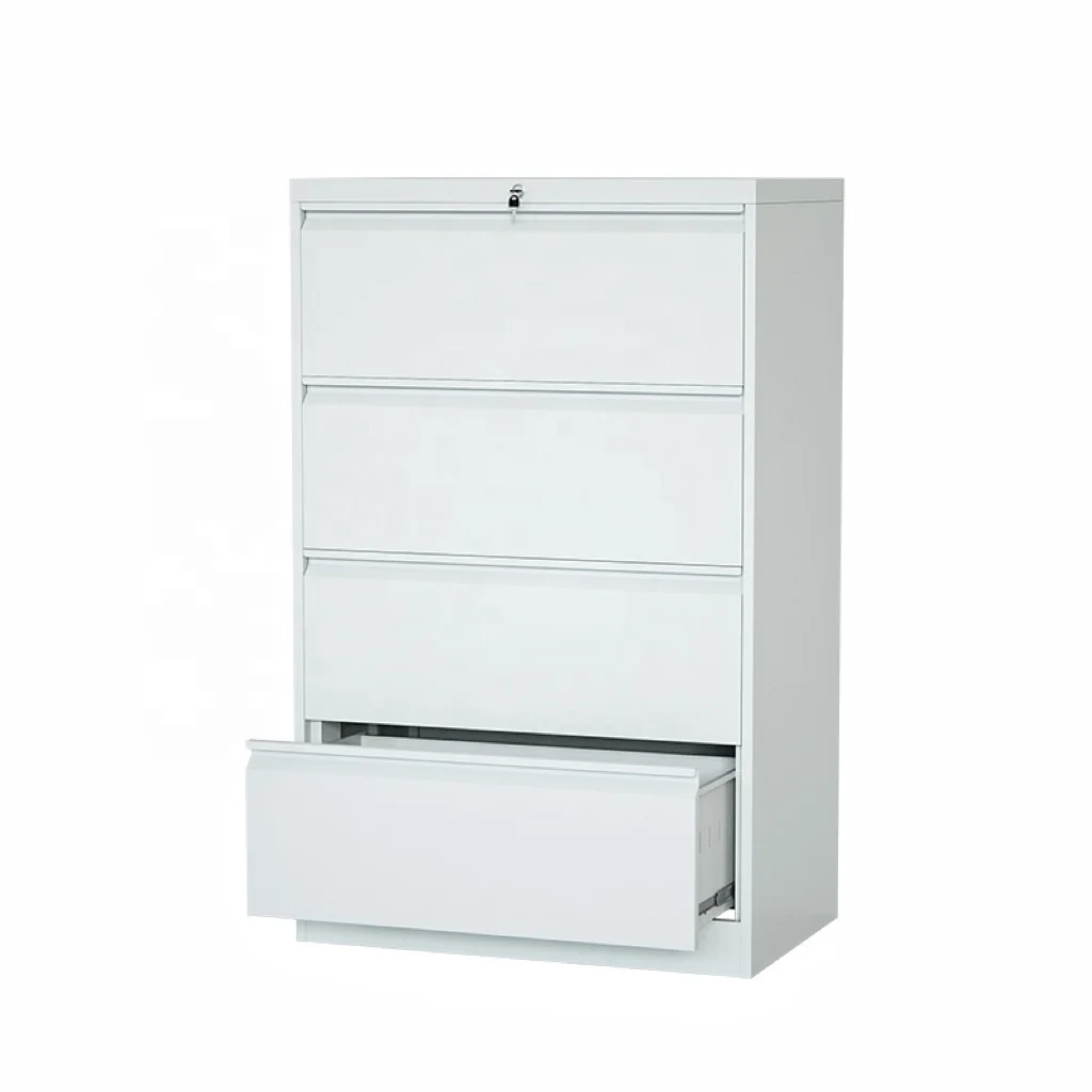 Office Furniture Steel Lateral Filing Cabinet Vertical Cupboard Metal 2/3/4 Drawer Cabinet Metal Storage Cabinet with 4 layers