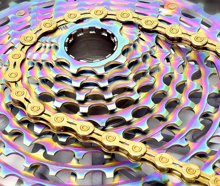 SUMC half hollow 9/10/11/12 Speed 1/2x11/128 Link 116 Links colored Bicycle Chain semi hollow Mountain/Road Bike Chain