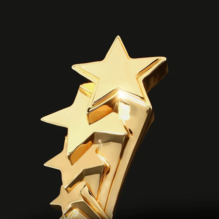 
Gold Star Award Crystal Gift Souvenir Resin Trophy 