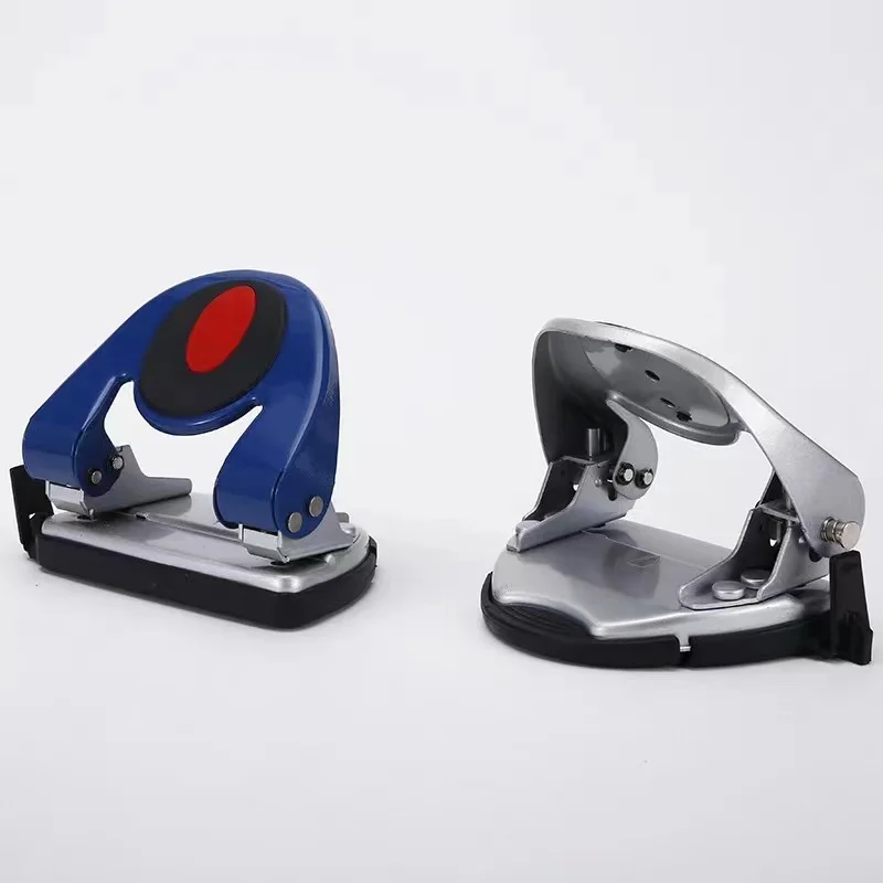 office stationery put logo  Medium metal Hot Sale 10Sheets Manual Cutter Circle Two Custom Hole Punch Puncher Paper Punches