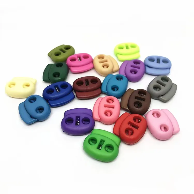 JK   Drawstring Spring Two Holes Toggle Pignose Plastic Cord Stopper