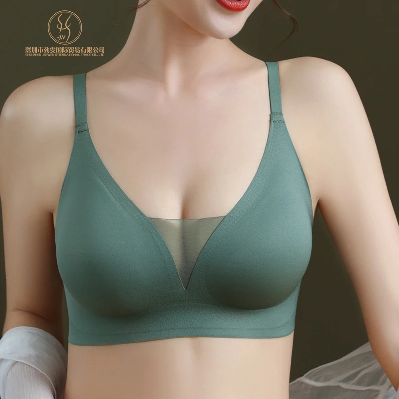 Dropshipping Fashion Seamless Simple Solid Color Push Up Wireless Comfort Bra For Women Girls