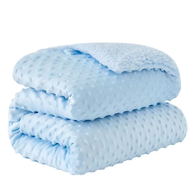 Baby Fuzzy Blanket Fluffy Waffle Bubble Fleece Blanket Super Soft Warm Cozy for Infant Toddler Kids Newborn Receiving Blanket