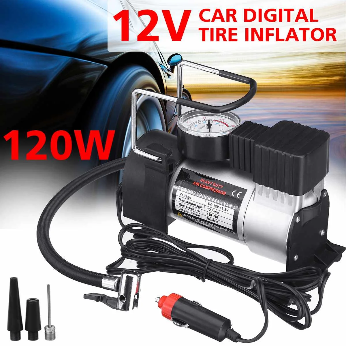 Emergency Tool Metal Single Cylinder Air Pump Car Tire Air Pump Pump Factory Direct Sales