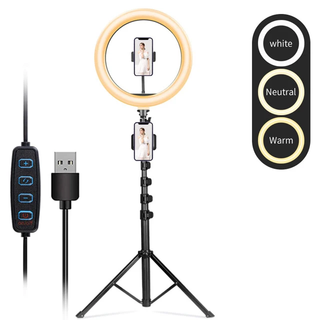 Live Video Photographic Make Up Fill Lamp Phone Holder RGB Circle Led Selfie Ring Light