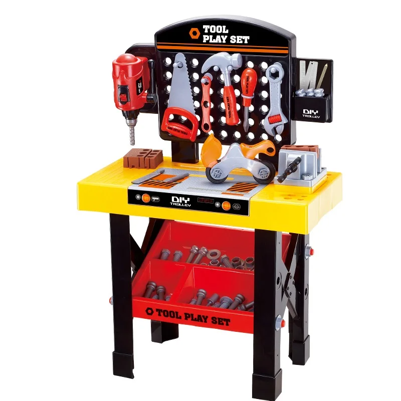 
Plastic Toy Work Bench Baby Pretend Play Woodworking Benches Plastic Tools 