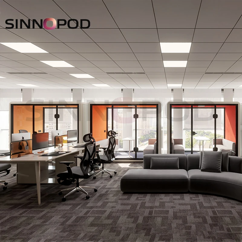 SINNOPOD Office Pod Acoustic Room For Commercial Meeting Office Telephone Booth Soundproof Pod Private Space Silence Office Pod