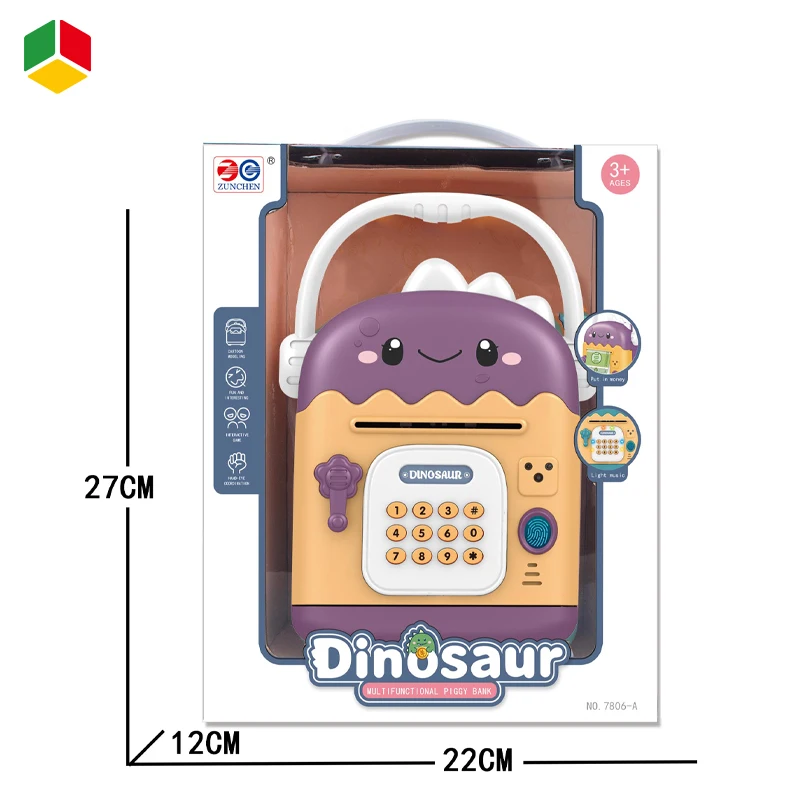 QS Toys Kids Money Cash Coin Saving Bank Toy with Safe Password Lock Cute ATM Piggy Bank Toys For Kids Birthday Gift