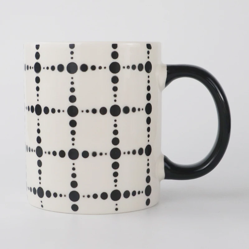 
Nordic Modern Geometric Patterns Tea Ceramic Coffee Mug Hand Painted Teacup ethiopian Coffee Cup set milk cup 