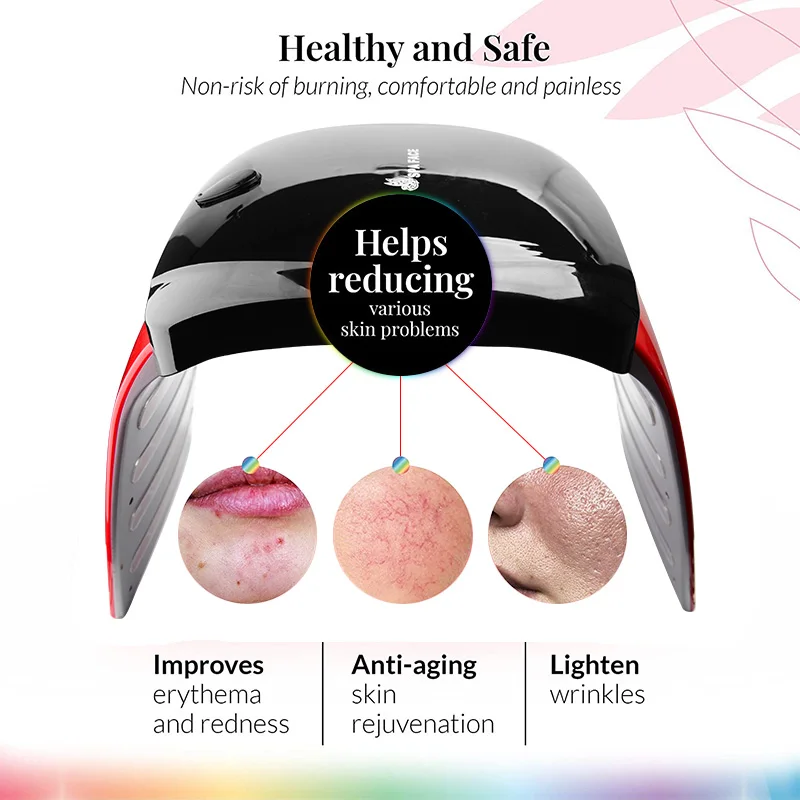 Home Use Beauty Equipment Photodynamic Therapy 7 Colors PDT LED Light Therapy Machine with Nano Mist Spray
