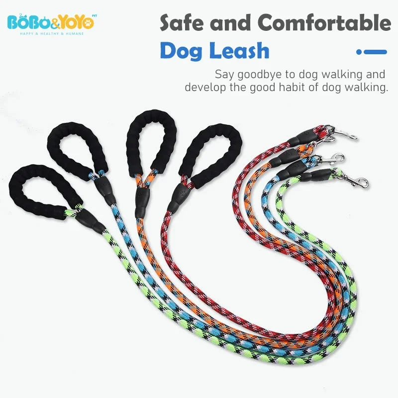 5ft Heavy Duty Pet Reflective Training Tracking Nylon Rope Pet Dog Lead Dog Leash