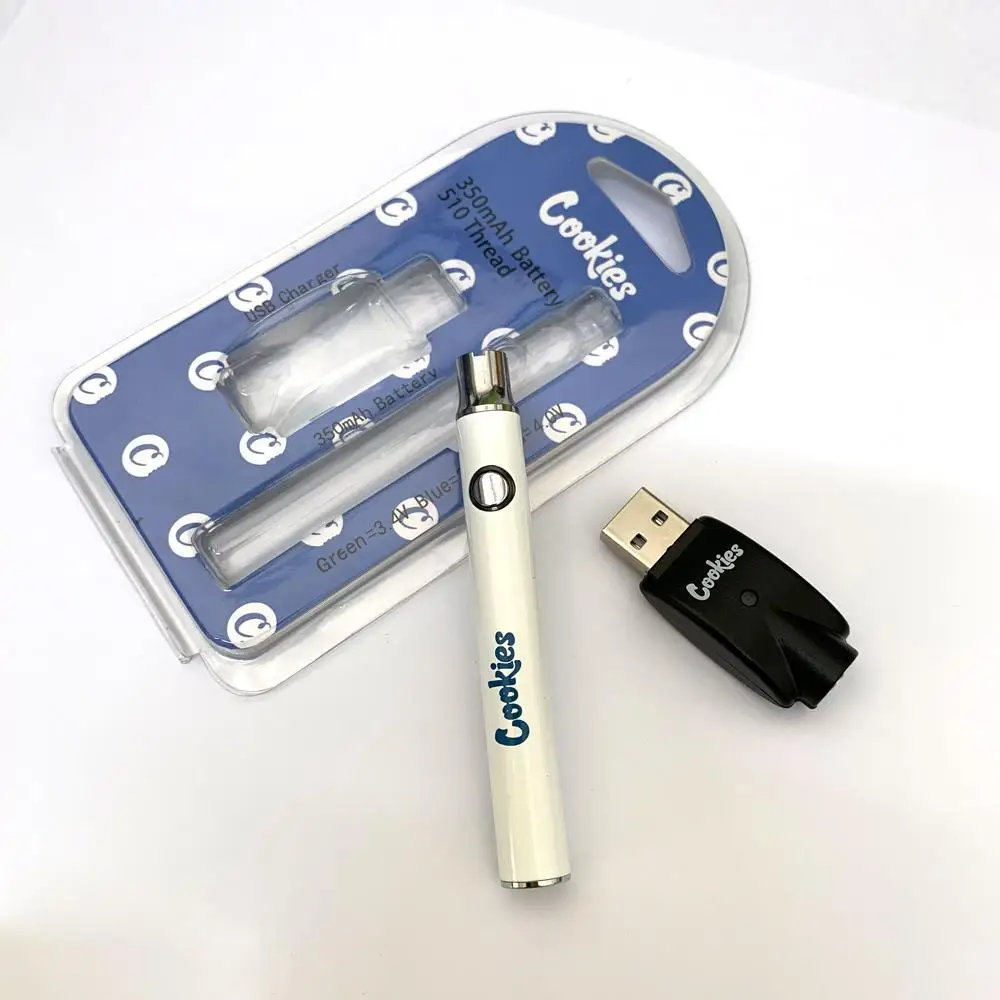 Rechargeable Cookies battery 350mahCBD battery 510thread  pen holder preheat 3 voltage adjusted cartridge battery