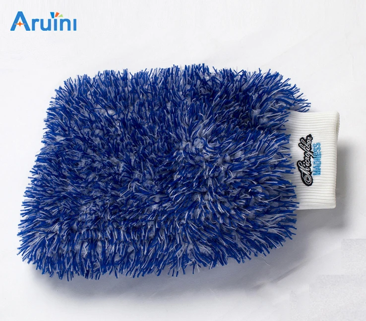 High Absorbent Microfiber Car Washing Mitt/coral fleece car wash mitt/car cleaning glove