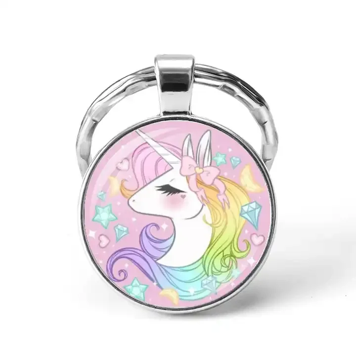 Лидер продаж, брелок для ключей с пейзажем, маслом, двухсторонний стеклянный кабошон, металлический брелок для ключей, сувенир, брелок с кристаллами