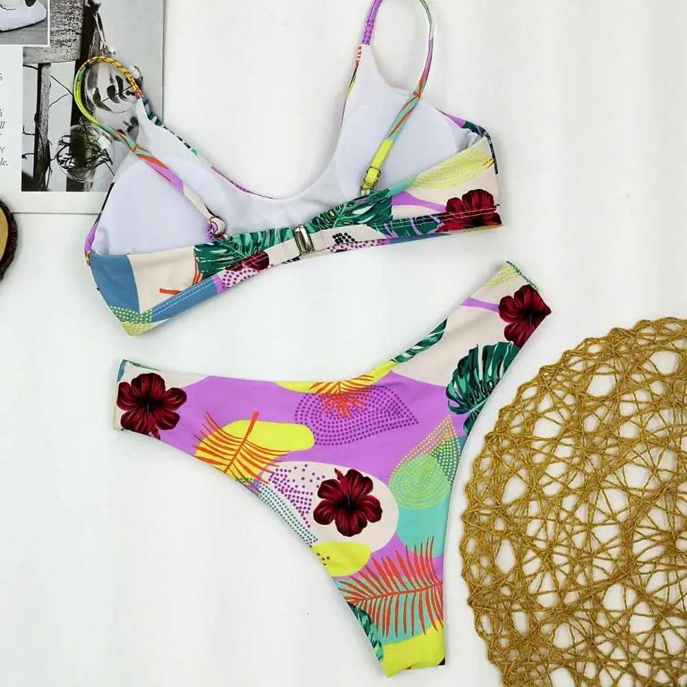 custom Floral Printing Swimwear Cute Girl Bikini Beachwear High Quality Young Girl Bikini Suits set