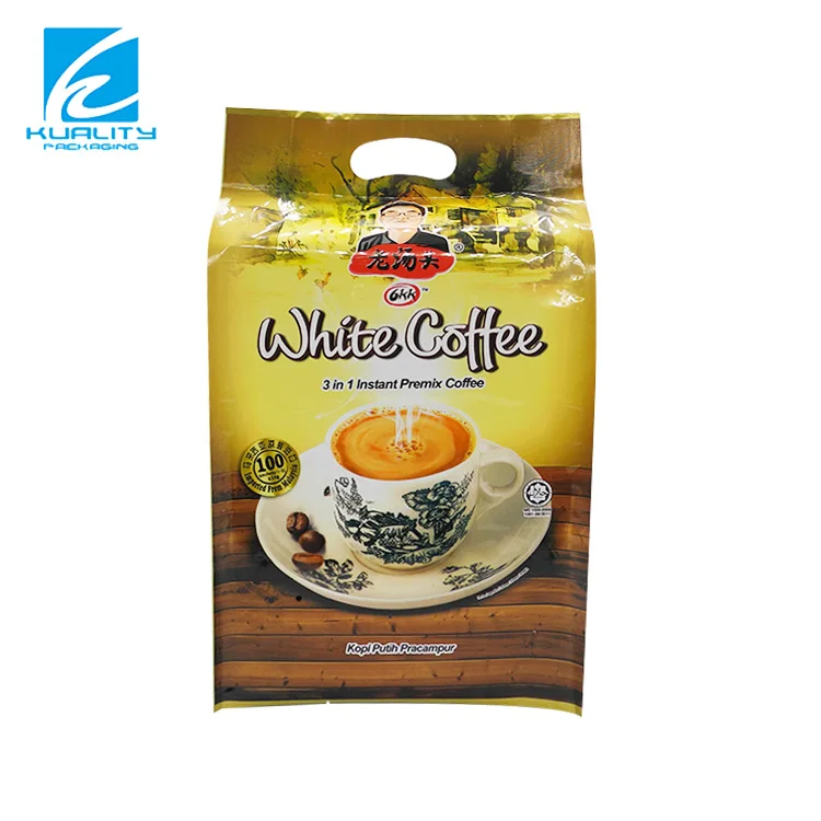 Custom printed laminated plastic side gusset heat seal coffee beans in bags wholesale