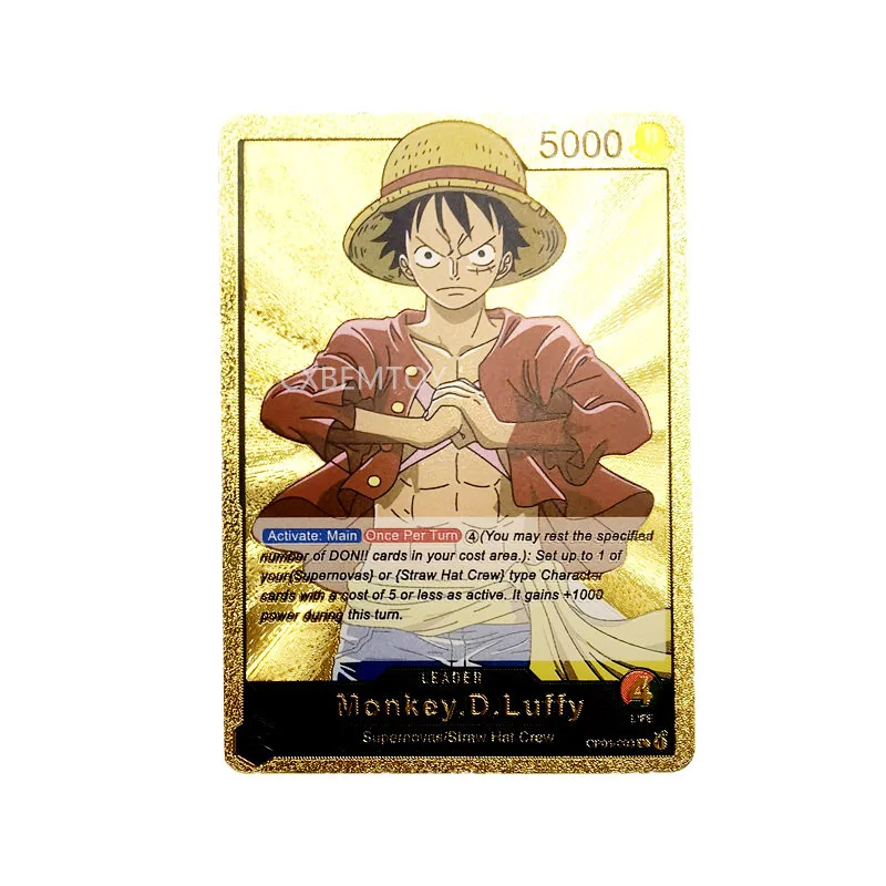 55pcs/1box One Pieced Gold Foil Plastic Card Luffy Trading Game Playing Collection Cards Gift Kid Toys