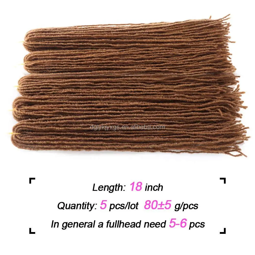 18Inch Sister Loc Synthetic Braids Crochet Hair Ombre Natural Soft Dreadlocks Sisterlocks Sister Loc Hair Extensions