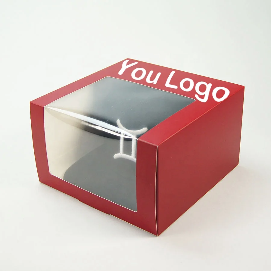 Wholesale Custom Logo Red Baseball Cap Hat Snapcap Paper Box Paper Packaging For Snapcap Gift Boxes With Clear Window