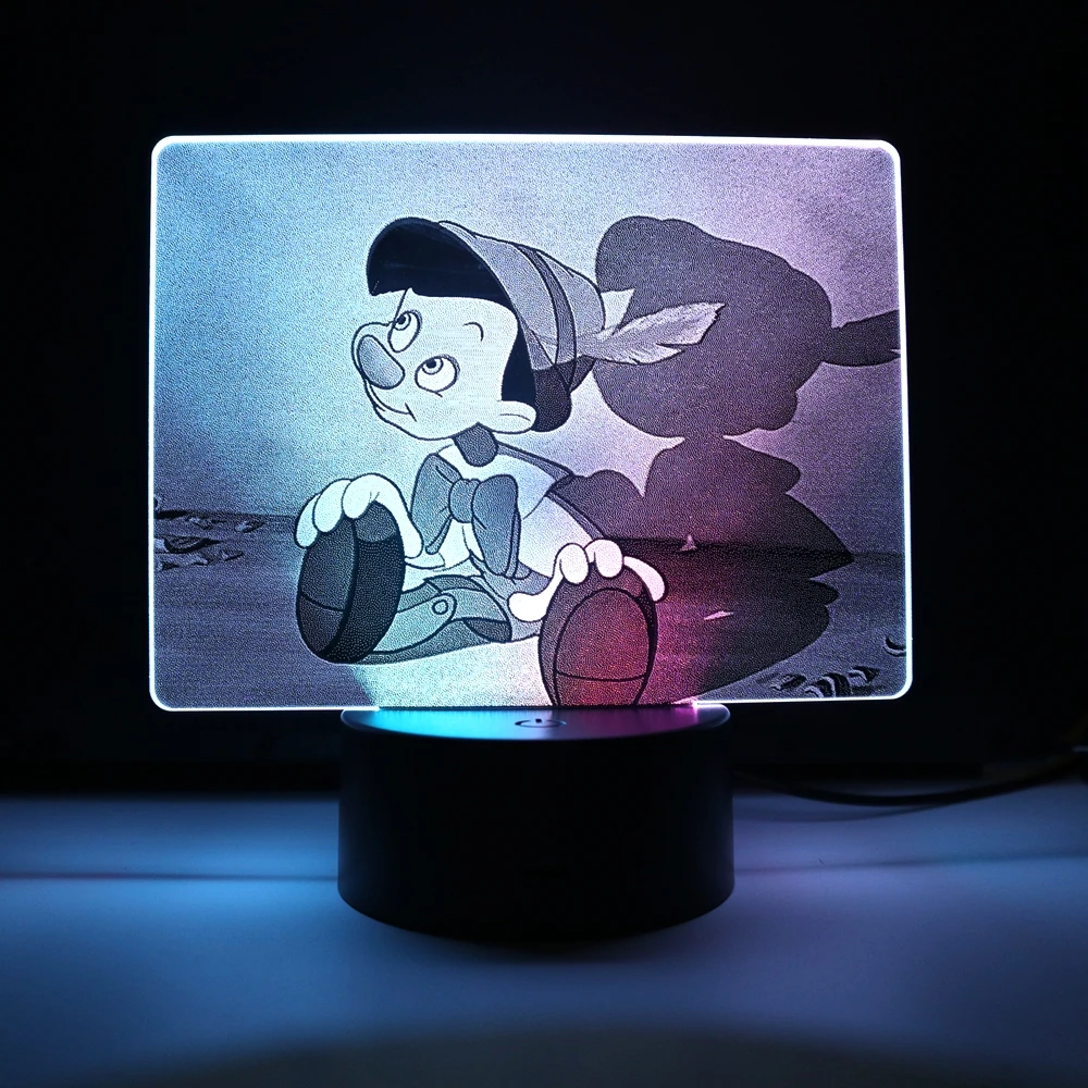 RGB LED Lamp Bases for 3D Led Night Light Acrylic Black 3D LED Lamp Night Light Touch Base with USB Cable and Remote Control