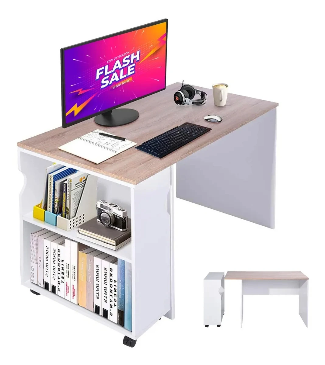 South America hot selling removable computer desk with shelves manufacturer wholesale