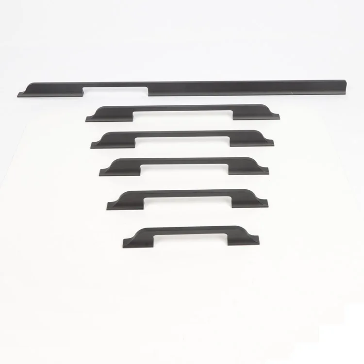 Customized Modern Aluminum Long Black Hardware Cabinet Handle Wardrobe Closet Furniture Handles