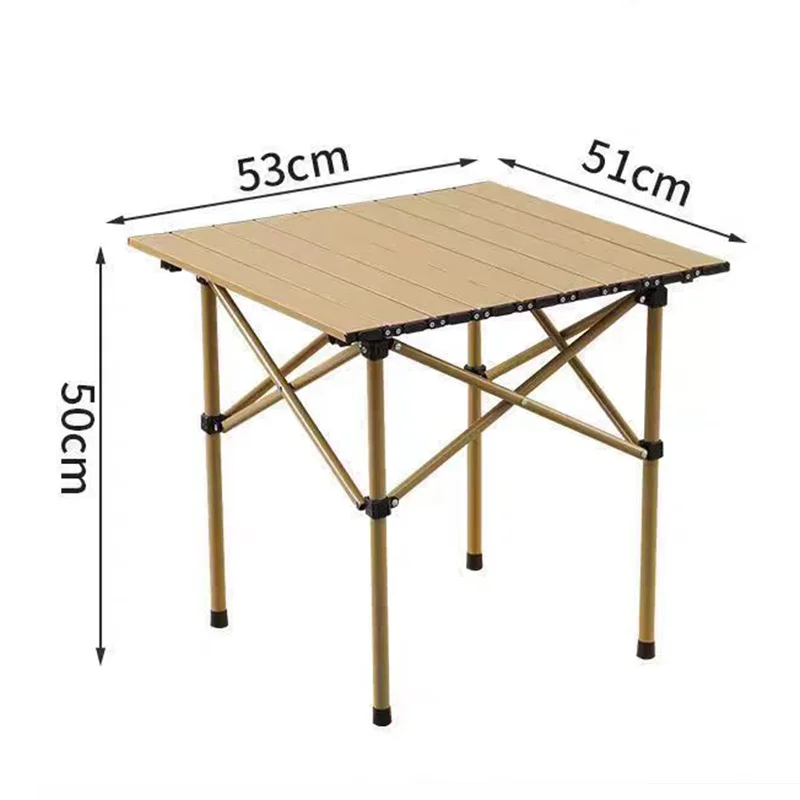 Outdoor Portable Folding Metal Egg Roll Table Modern Design Aluminum Camping Picnic Table for Barbecue Road Trips