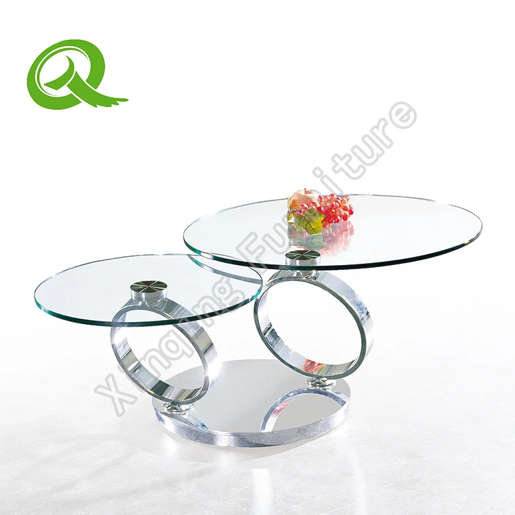 
China manufacturer glass stainless steel legs fancy coffee table 