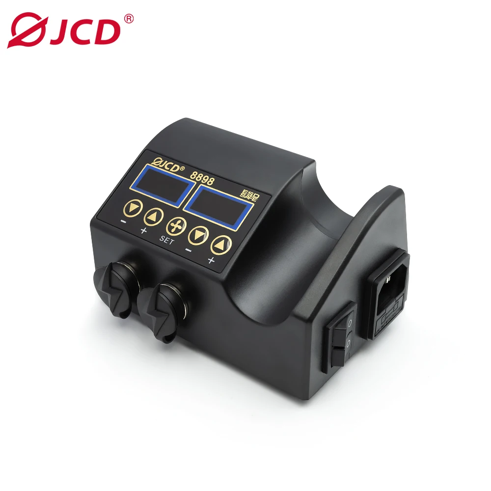 JCD 8898-7TK Soldering Station Rework Station Hot Air Gun Welding Repair Soldering Iron Tools with Tweezer Sucker Solder Wire