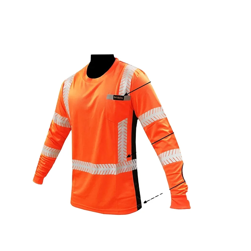 Wholesale Black Series Class 3 Long Sleeve Safety Reflective Shirt