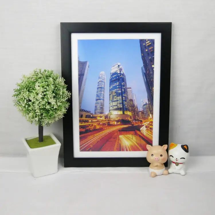 Customized size wood 8.5 x 11 11 x 14 plastic picture photo frame for wall MDF Photo Frame