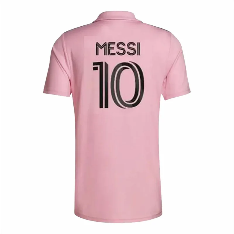 Новейший оригинальный 1:1 с логотипом Messi #10 Miami Футбольная майка мужская футбольная Детский комплект футбольной формы