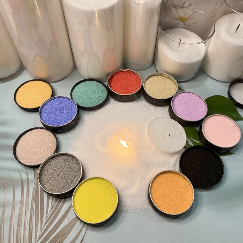 Wax Sand Candle en Black Soft Pink Colors Handmade Style Competitive Price Pearled Sand Wax Candle Granules Sand Wax