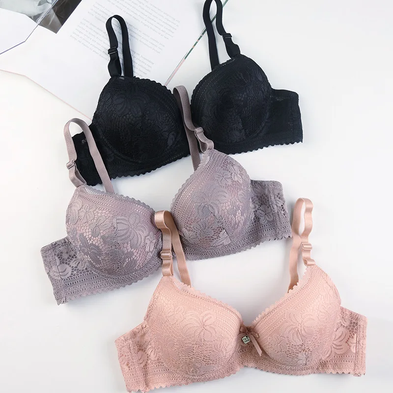 2022 Factory Price Daily Comfort Push Up Bra Beautiful Lace Embroidery High Quality Bra For Women