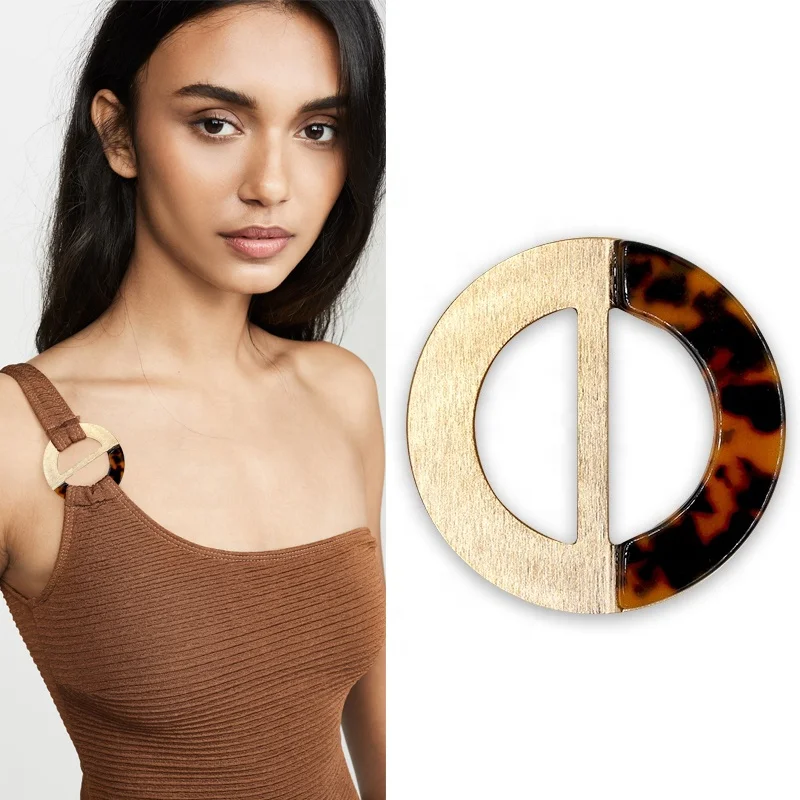 New fashion manufacturer design aluminium alloy+Acetate adjuster pin belt buckle