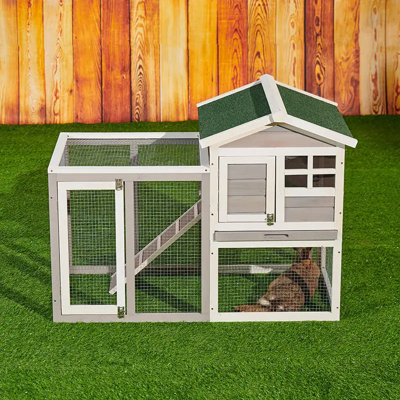 2024 new Outdoor Wooden Chicken Coop Rabbit Hutch House Bunny Guinea Pig Cages for sale