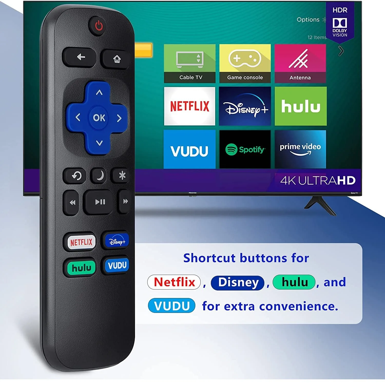Wholesale Rokus Remote Universal TV Remote Control Compatibility for Roku Hisense LG TCL JVC ONN Philips 10 Smart TV R1 Mrsvi