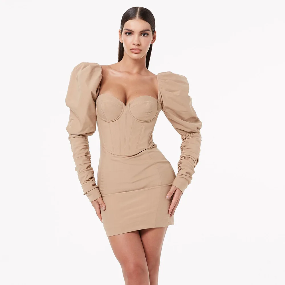 wholesale women clothing summer long sleeve off the shoulder bodycon casual dress