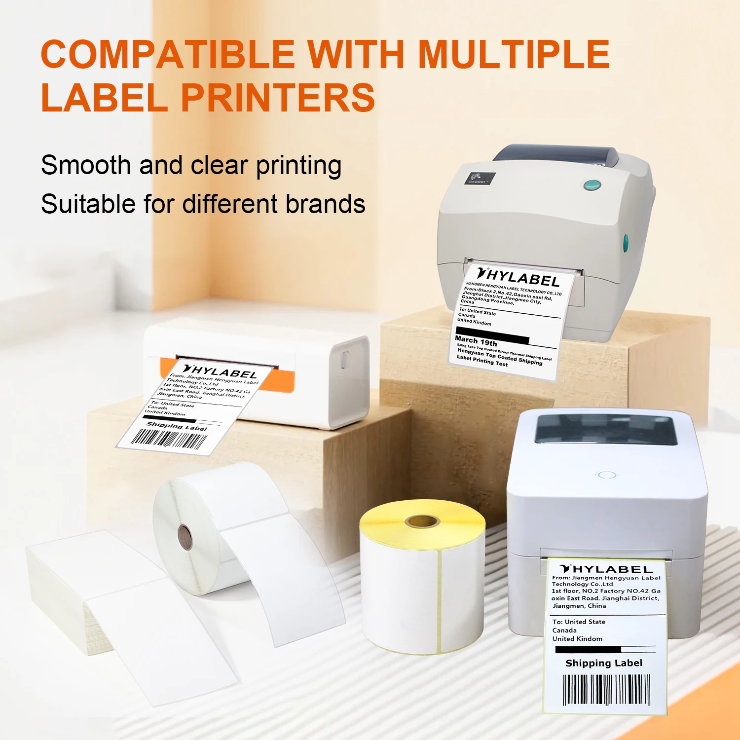 Direct Thermal Label 100x100 350pcs Thermal Sticker Self Adhesive Paper Waybill Sticker 100mmx100mm Shipping Label