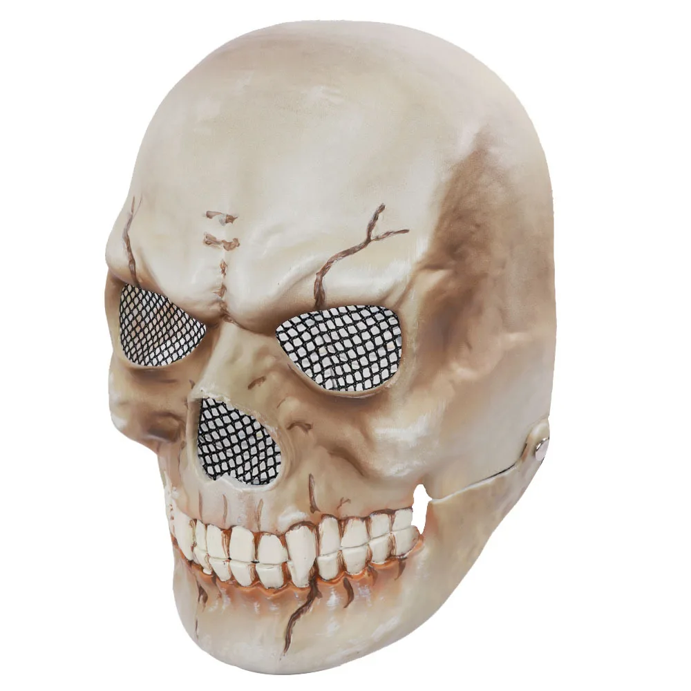 Moving mouth Halloween new skeleton mask cross-border explosive skeleton props half-face mask character props