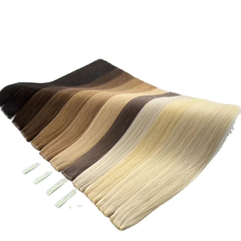 Gelite Russian Hair Thin Invisible Genius Weft Hair Extensions Double Drawn Human Hair Genius Weft