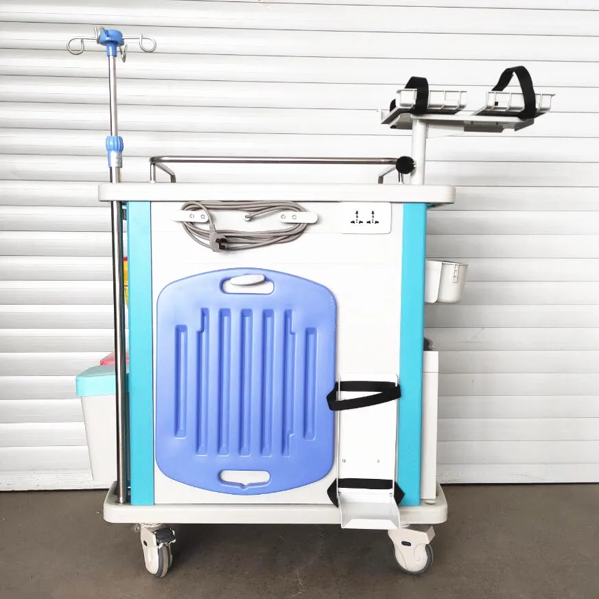 Больничная медицинская тележка с выдвижным ящиком и функцией чрезвычайной ситуации