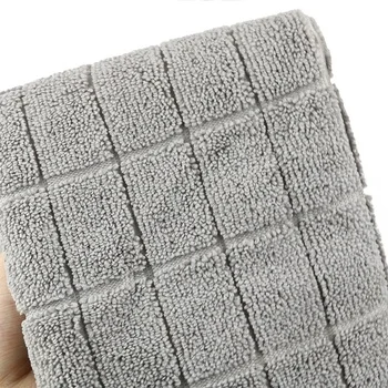 Microfiber Gray White Stripe Kitchen Cleaning Towel Soft Absorbent Household Reusable