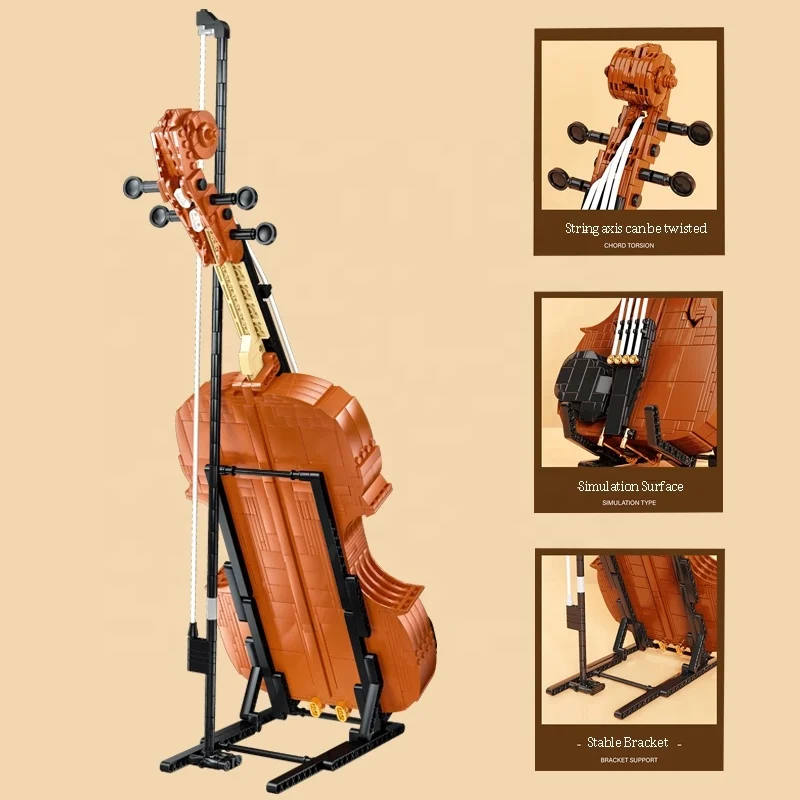 DIY Building Blocks Set Simulation Violin Models 919pcs Brick Sets Best Holiday Gift For Home Decoration Construction Compatible