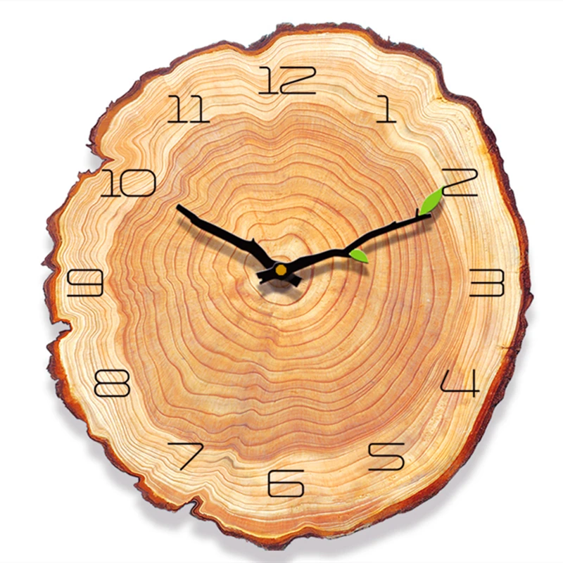 large nordic home decoration wood wall clocks diameter big wooden 3d wall clock retro quartz analog home decorative clock wall