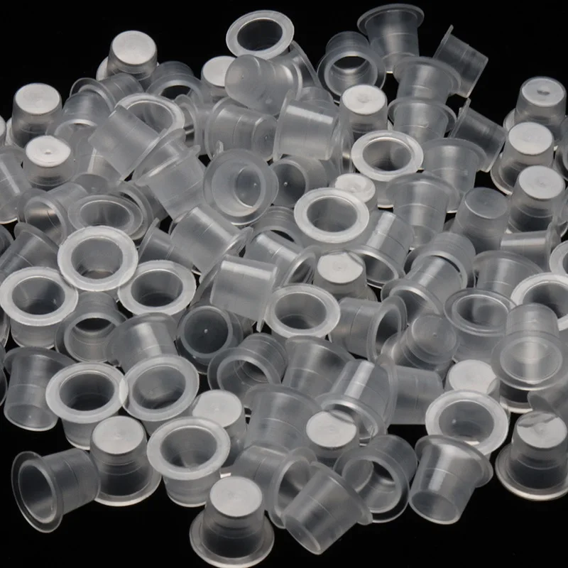 Ink Cups 100 Pcs Bag Disposable Plastic Tattoo Supply PMU Pigment Cup Disposable Permanent Makeup